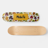 Modern Herfst Laat Gepersonaliseerde Naam Persoonlijk Skateboard (Horizontaal)
