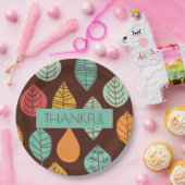 Modern Herfst Leaf Pattern Papieren Bordje (Feest)