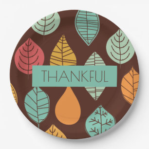 Modern Herfst Leaf Pattern Papieren Bordje