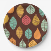 Modern Herfst Leaf Pattern Papieren Bordje (Voorkant)