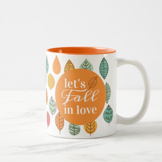 Modern Herfst Leaf Pattern Tweekleurige Koffiemok (Rechts)