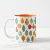 Modern Herfst Leaf Pattern Tweekleurige Koffiemok (Links)