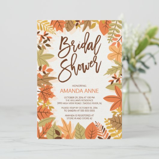 Modern herfst leest Bridal Shower Kaart (Staand voorkant)