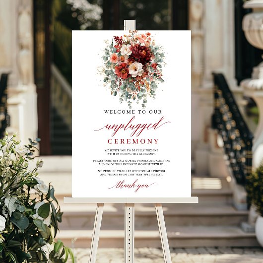 Modern Herfst Marsala Uitgeschakelde Ceremonie Bor Poster