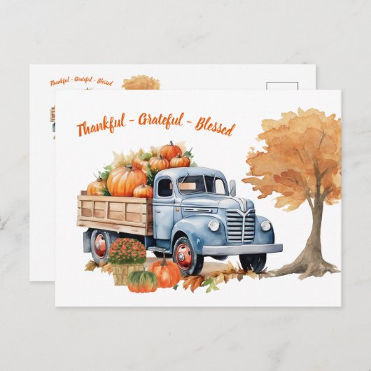 Modern Herfst najaar Thanksgiving pomkin Briefkaart (Voorkant / Achterkant)