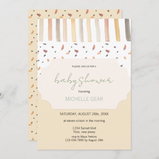 Modern herfst pastel kleuren patroon kaart (Voorkant / Achterkant)