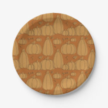 Modern Herfst pompoenpatroon in Sinaasappel