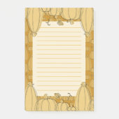 Modern Herfst pompoenpatroon in Sinaasappel Post-it® Notes (Voorkant)