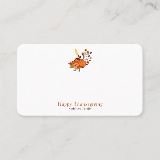 Modern Herfst Pumpkins Pattern Thanksgiving Plaatskaartje (Voorkant)