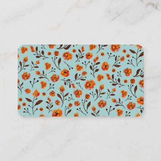 Modern Herfst Pumpkins Pattern Thanksgiving Plaatskaartje (Achterkant)