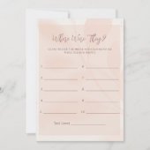 Modern Herfst Roze Bloemen Douche Game Kaart (Voorkant)