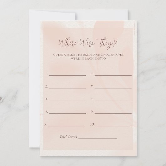 Modern Herfst Roze Bloemen Douche Game Kaart (Voorkant)