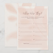 Modern Herfst Roze Bloemen Douche Game Kaart (Voorkant / Achterkant)