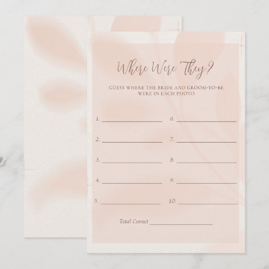 Modern Herfst Roze Bloemen Douche Game Kaart (Voorkant / Achterkant)