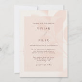 Modern herfst roze Floral laat schaduwhuwelijk los Kaart (Voorkant)