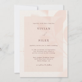 Modern herfst roze Floral laat schaduwhuwelijk los Kaart