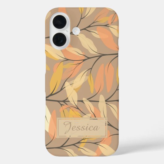 Modern herfst verlaat patroonpatroon gepersonalise Case-Mate iPhone case (Achterkant)