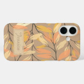 Modern herfst verlaat patroonpatroon gepersonalise Case-Mate iPhone case (Achterkant (horizontaal))