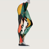 Modern Herfstbladeren Patroon Leggings (Rechts)