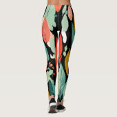 Modern Herfstbladeren Patroon Leggings (Achterkant)