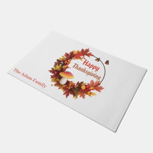 Modern herfstverlof Happy Thanksgiving Deurmat (Schuin)