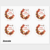 Modern herfstverlof Happy Thanksgiving Ronde Sticker (Vel)
