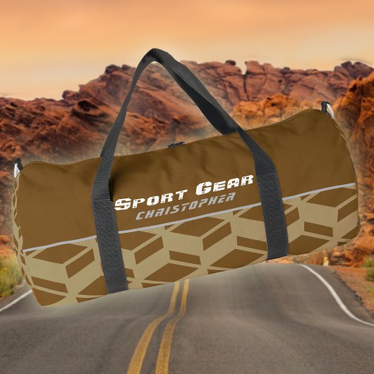 Modern Herhaal Patroon Bruin Plunjezak