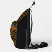 Modern Herhaal Patroon Bruin Zwart Sling Bag (Rechts)