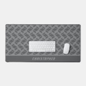 Modern Herhaal Patroon Grijs Bureaumat (Keyboard & Muis)