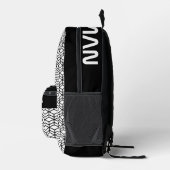 Modern Herhaal Patroon Zwart Wit Bedrukte Rugzak (Rechts)