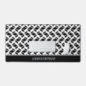 Modern Herhaal Patroon Zwart Wit Bureaumat (Keyboard & Muis)