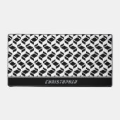 Modern Herhaal Patroon Zwart Wit Bureaumat (Voorkant)