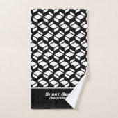 Modern Herhaal Patroon Zwart Wit Handdoek (Handdoek)