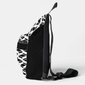 Modern Herhaal Patroon Zwart Wit Sling Bag (Rechts)