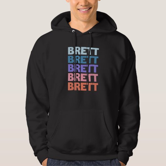 Modern Herhaald Tekst Brett Hoodie (Voorkant)