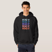 Modern herhaald tekst iggy hoodie (Voorkant volledig)