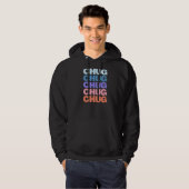 Modern herhaald tekst ontwerp chug hoodie (Voorkant volledig)