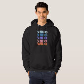 Modern herhaald tekstopzet hoodie (Voorkant volledig)