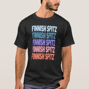 Modern Herhaalde Tekst Finse Spitz T-shirt