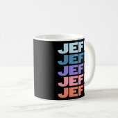 Modern Herhaalde Tekst Jeff Koffiemok (Voorkant rechts)