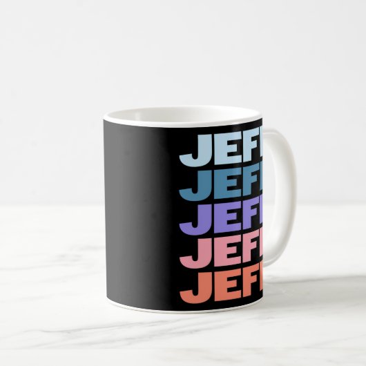 Modern Herhaalde Tekst Jeff Koffiemok (Voorkant rechts)