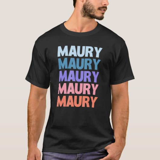 Modern Herhaalde Tekst Maury T-shirt (Voorkant)