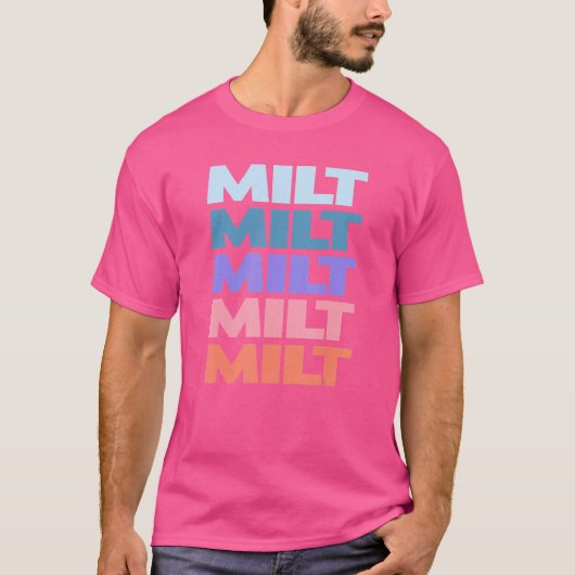 Modern Herhaalde Tekst Milt T-shirt (Voorkant)