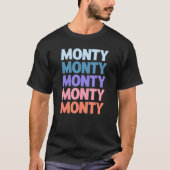 Modern Herhaalde Tekst Monty T-shirt (Voorkant)