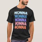 Modern Herhaalde Tekst Nonna Grootmoeder T-shirt (Voorkant)