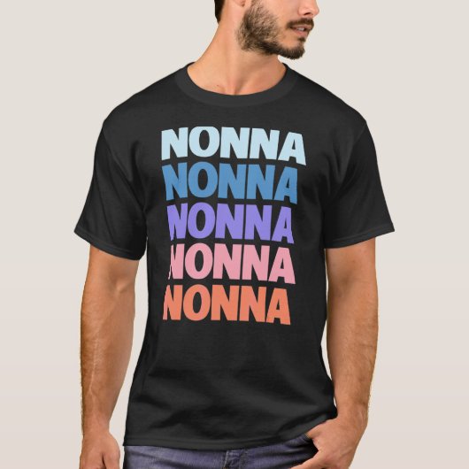 Modern Herhaalde Tekst Nonna Grootmoeder T-shirt (Voorkant)