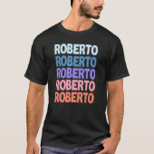 Modern Herhaalde Tekst Roberto T-shirt (Voorkant)