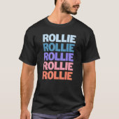 Modern Herhaalde Tekst Rollie T-shirt (Voorkant)