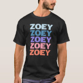 Modern Herhaalde Tekst Zoey T-shirt (Voorkant)