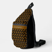 Modern Herhalingspatroon Bruin Zwart Sling Bag (Rechterhoek)